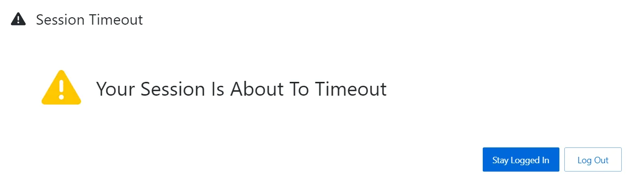 Session Timeout window