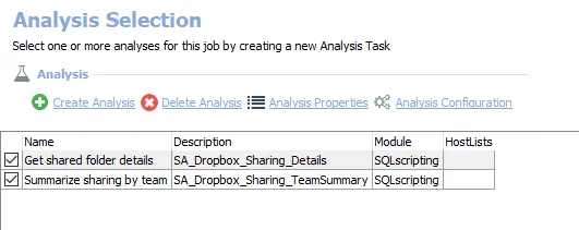 Analysis Tasks for the Dropbox_Sharing Job