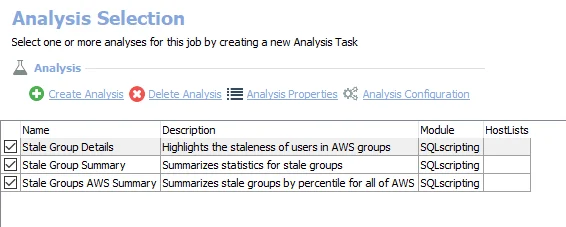Analysis Tasks for the AWS_StaleGroups Job