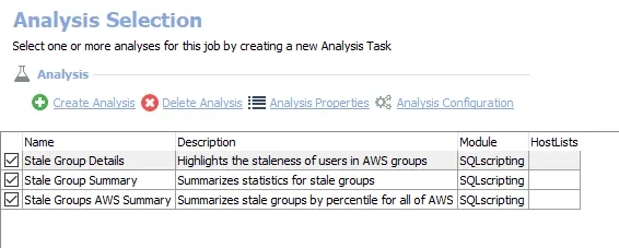 Analysis Tasks for the AWS_StaleGroups Job