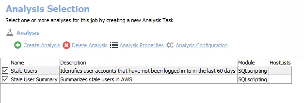 Analysis Tasks for the AWS_StaleUsers Job