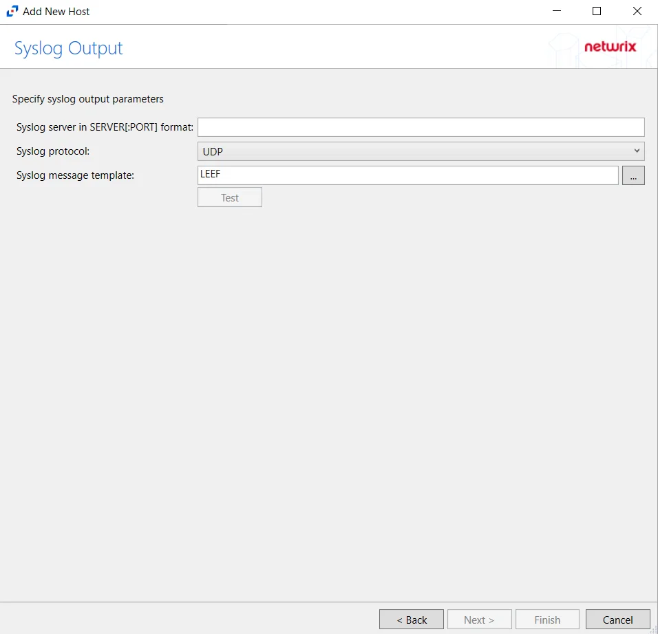 Syslog Output Page