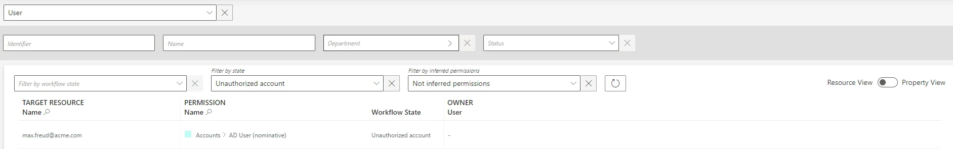 Resource Reconciliation Page