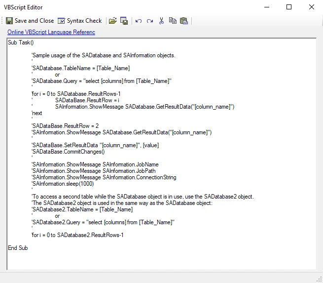 VBScript Editor