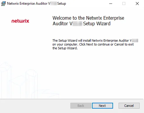 Setup Wizard Welcome page