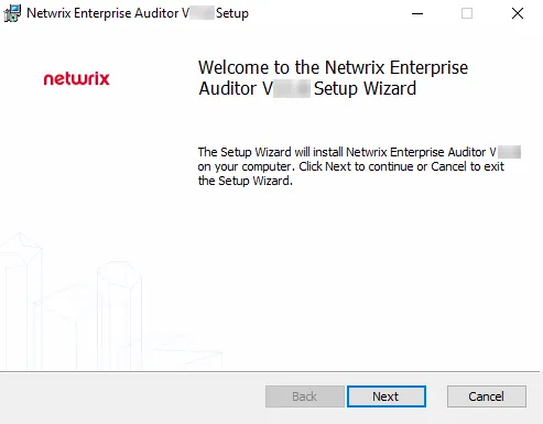 Setup Wizard Welcome page