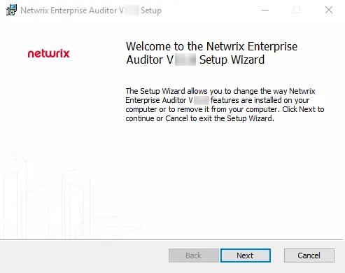 Setup Wizard Welcome page