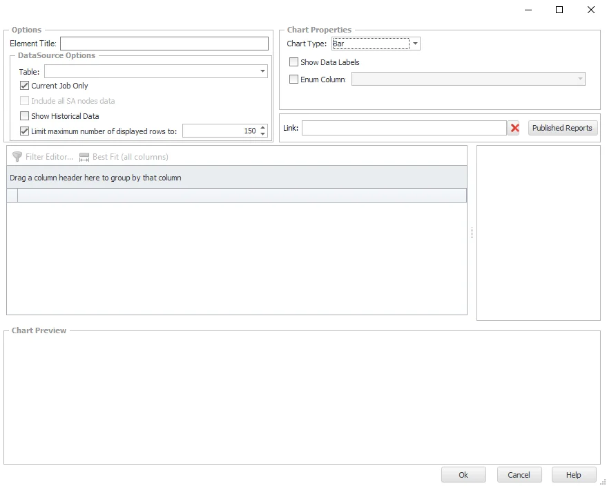 Chart configuration window