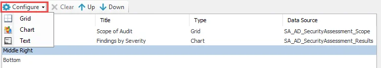 Configure widgets